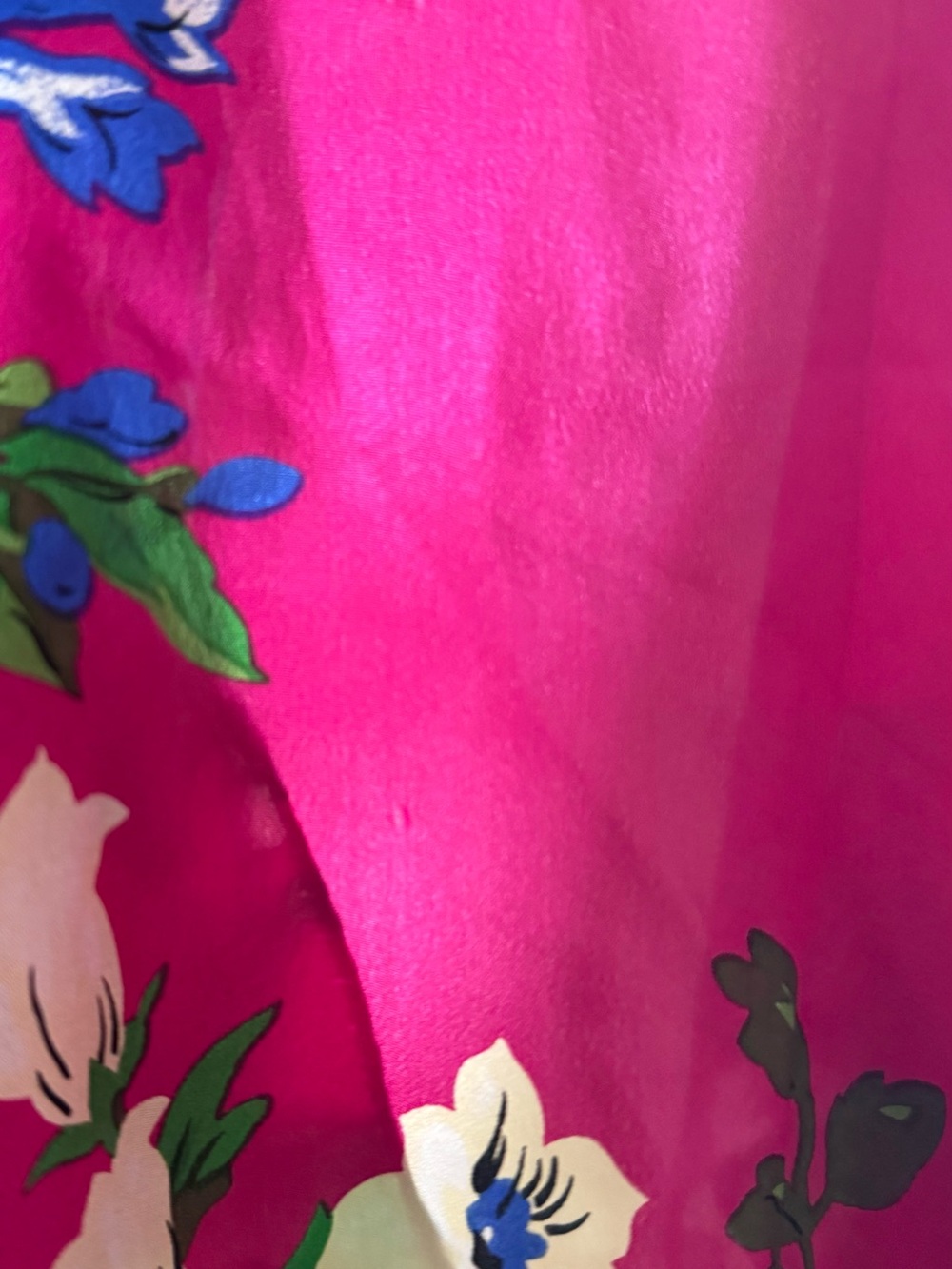 Echo Floral Scarf in Pink, Blue, and White 100%silk - Picture 10 of 10